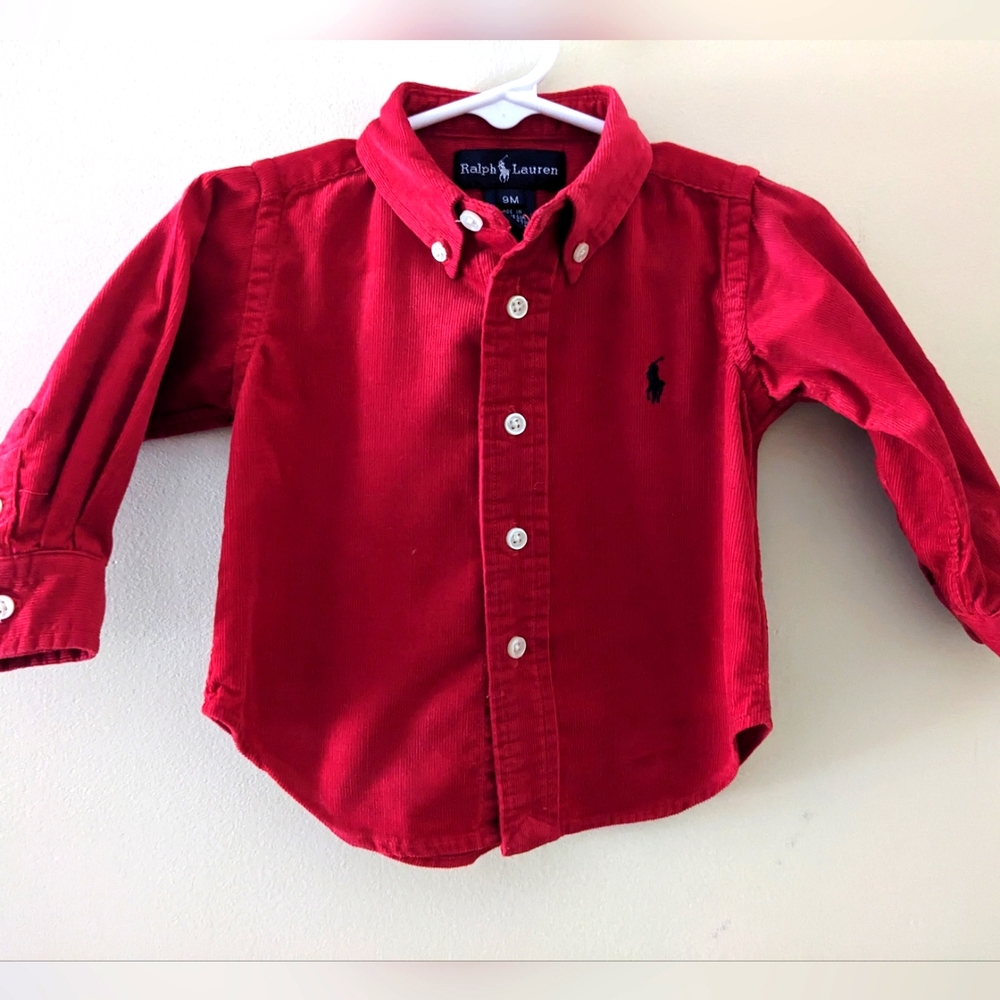 🌲Ralph Lauren Corduroy Button Down - sz 9 mo 🌲 - Picture 1 of 4